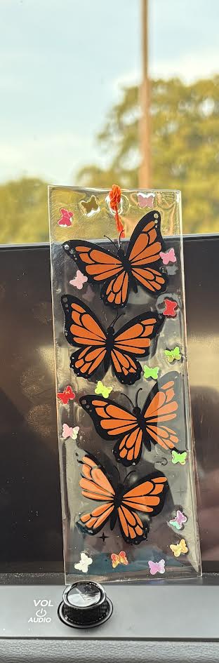 Handmade Butterfly Bookmark | Resin Bookmark with Monarch Butterflies & Tassel | Aesthetic Clear Bookmark Gift for Book Lovers