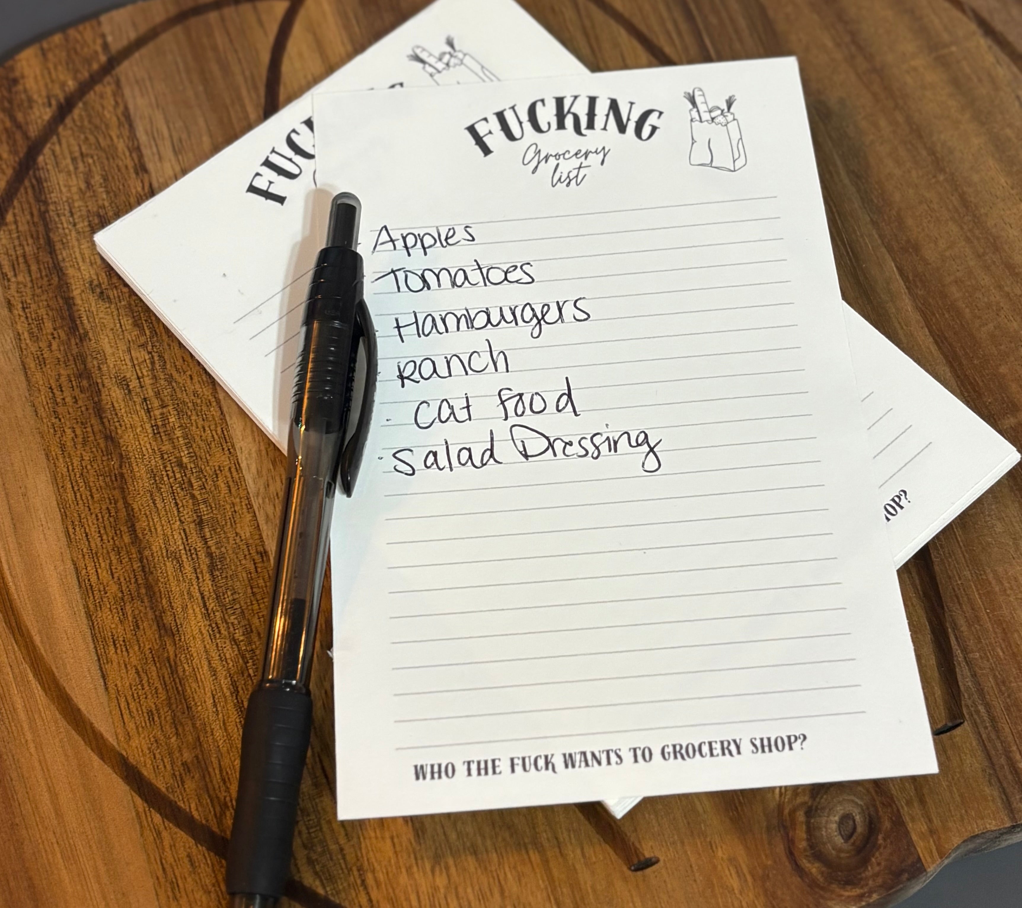 Fucking grocery list