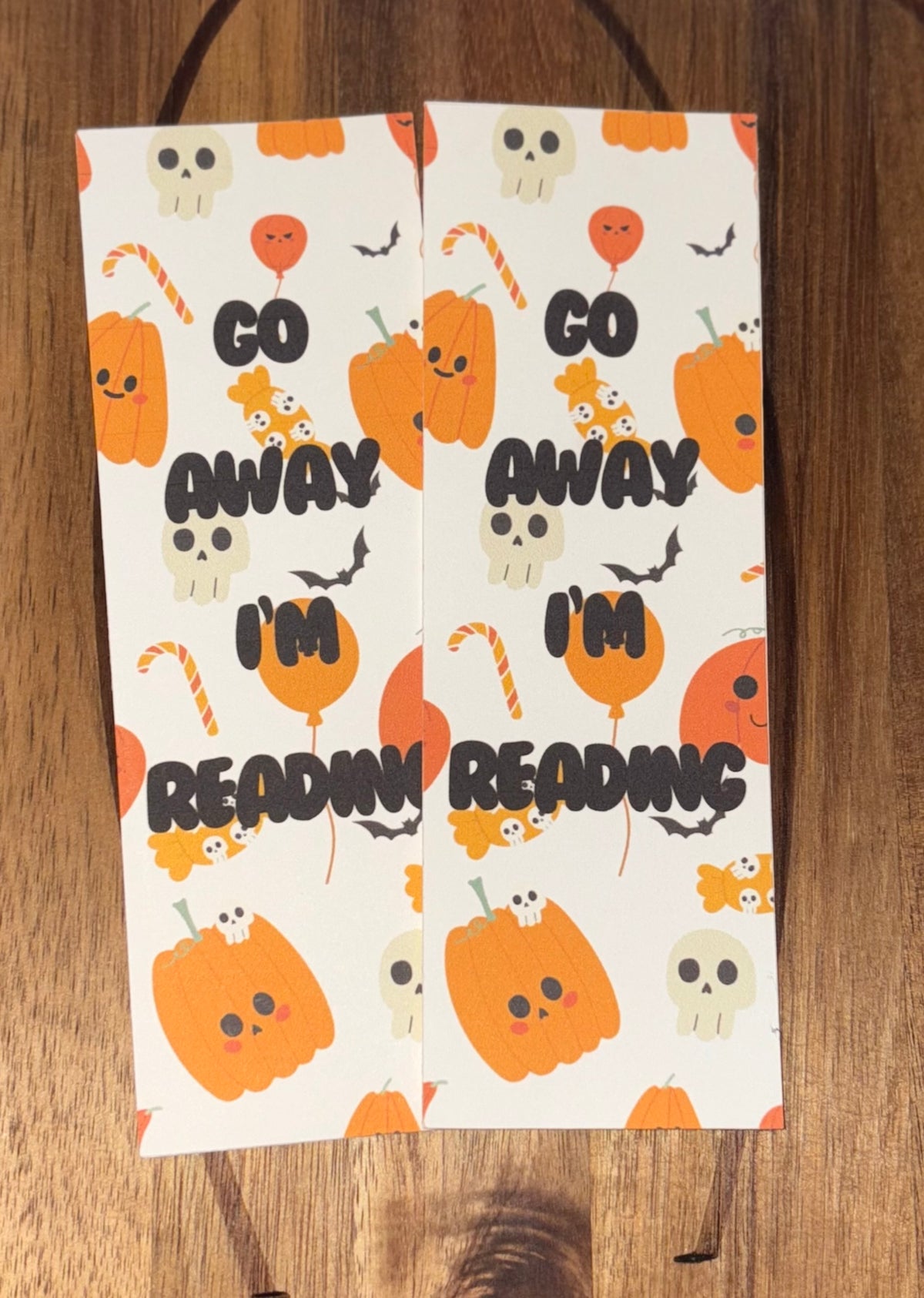 "Go Away I'm Reading" Halloween themed bookmark